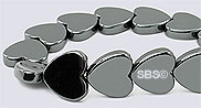 Magnetic Hematite 10mm Flat Heart AAA Grade