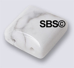 White Howlite 10x10 2-Hole (100)