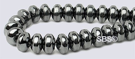 High Power Magnetic Hematite 6mm Rondel