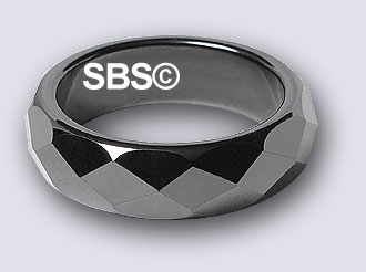 High Power Magnetic Hematite 6mm FACETED Ring (#10)