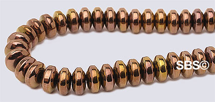 Metallic Magnetic Hematite 5mm Rondel - COPPER