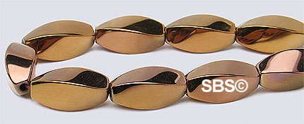 Metallic Magnetic Hematite 5x11 (4-sided Swirl)  COPPER