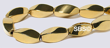 Metallic Magnetic Hematite 5x11 (4-sided Swirl)  GOLD