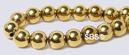 Metallic Magnetic Hematite 6mm - GOLD