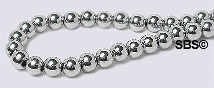 Metallic Magnetic Hematite 4mm - SILVER