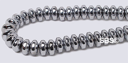 Metallic Magnetic Hematite 5mm Rondel - SILVER