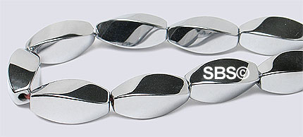 Metallic Magnetic Hematite 5x11 (4-sided Swirl)  SILVER