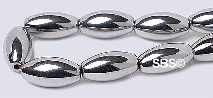 Metallic Magnetic Hematite 6x12 Rice - SILVER