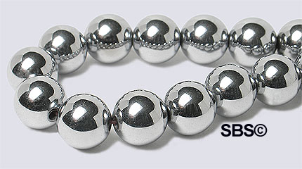 Metallic Magnetic Hematite 8mm - SILVER