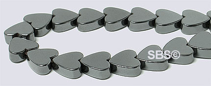 Magnetic Hematite 6mm Flat Heart AAA Grade