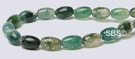 Green Moss Agate 4x6 Rice