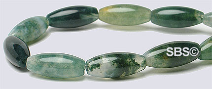 Green Moss Agate 5x12 Rice