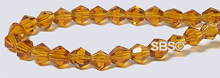 Oriental Crystal 4mm Bicone - Dark Topaz