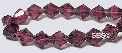 Oriental Crystal 6mm Bicone - Dark Amethyst