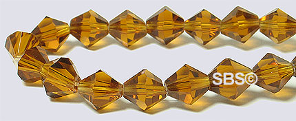 Oriental Crystal 6mm Bicone - Dark Topaz