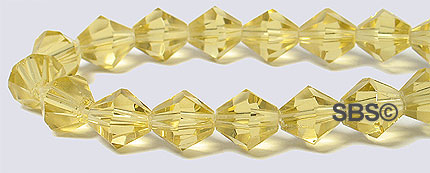 Oriental Crystal 6mm Bicone - Lt. Topaz