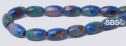 Picasso Magnetic Hematite 4x7 Rice - Blue