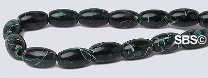 Picasso Magnetic Hematite 4x7 Rice - Green / Purple
