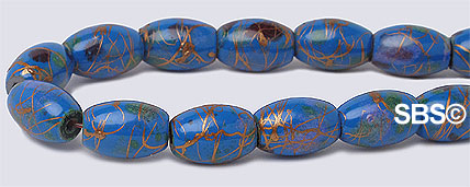 Picasso Magnetic Hematite 5x8 Rice - Blue