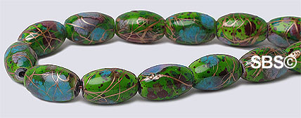 Picasso Magnetic Hematite 5x8 Rice - Green Apple
