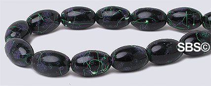 Picasso Magnetic Hematite 5x8 Rice - Green / Purple