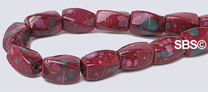 Picasso Magnetic Hematite 5x8 (4-sided) Swirl - Burgundy