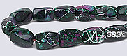 Picasso Magnetic Hematite 5x8 (4-sided) Swirl - Green / Purple