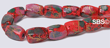 Picasso Magnetic Hematite 5x8 (4-sided) Swirl - Red