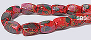 Picasso Magnetic Hematite 5x8 (4-sided) Swirl - Red