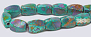 Picasso Magnetic Hematite 5x8 (4-sided) Swirl - Turquoise