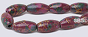 Picasso Magnetic Hematite 6x12 Rice - Burgundy