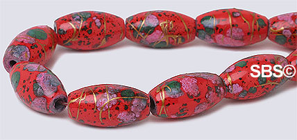 Picasso Magnetic Hematite 6x12 Rice - Red