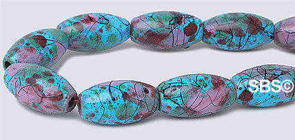 Picasso Magnetic Hematite 6x12 Rice - Sleeping Beauty Blue