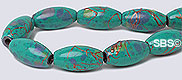 Picasso Magnetic Hematite 6x12 Rice - Turquoise