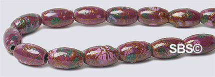 Picasso Magnetic Hematite 4x7 Rice - Burgundy