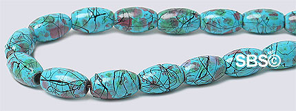 Picasso Magnetic Hematite 4x7 Rice - Sleeping Beauty Blue