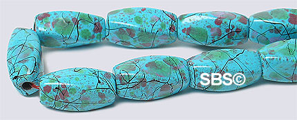 Picasso Magnetic Hematite 5x11 (4-sided) Swirl - Sleeping Beauty Blue