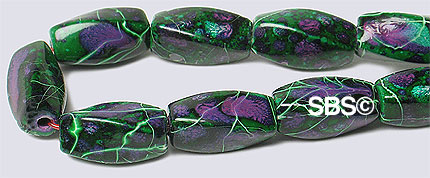 Picasso Magnetic Hematite 5x11 (4-sided) Swirl - Green / Purple