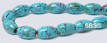 Picasso Magnetic Hematite 5x8 Rice - Sleeping Beauty Blue