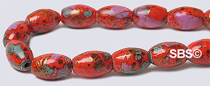 Picasso Magnetic Hematite 5x8 Rice - Red