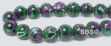 Picasso Magnetic Hematite 6mm - Green/Purple