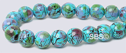 Picasso Magnetic Hematite 6mm - Sleeping Beauty Blue
