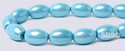 Pearl Magnetic Hematite 5x8 Rice-Aqua