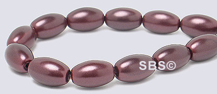 Pearl Magnetic Hematite 5x8 Rice-Burgundy