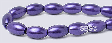 Pearl Magnetic Hematite 5x8 Rice-Dark Purple