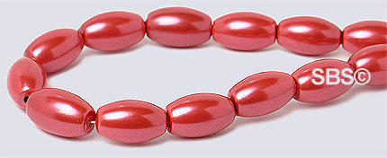 Pearl Magnetic Hematite 5x8 Rice-Red