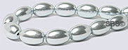 Pearl Magnetic Hematite 5x8 Rice-Silver