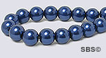 Pearl Magnetic Hematite 6mm-Lapis Blue