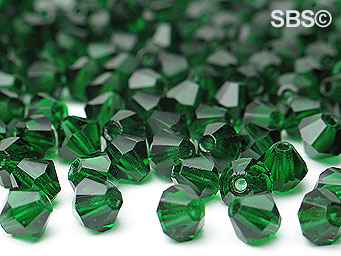Preciosa 4mm Bicone - Emerald (72) count