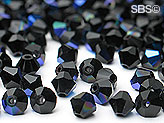 Preciosa 4mm Bicone - Jet AB (72) count